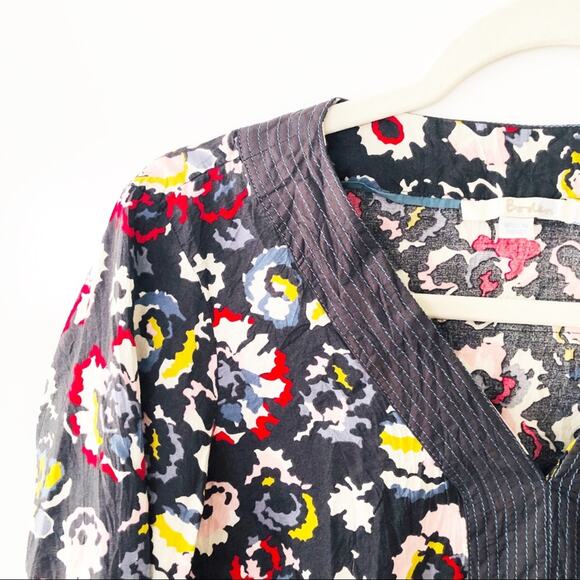 Boden Slate Blue Gray Vibrant Floral Tunic Top US 2 - Picture 3 of 9